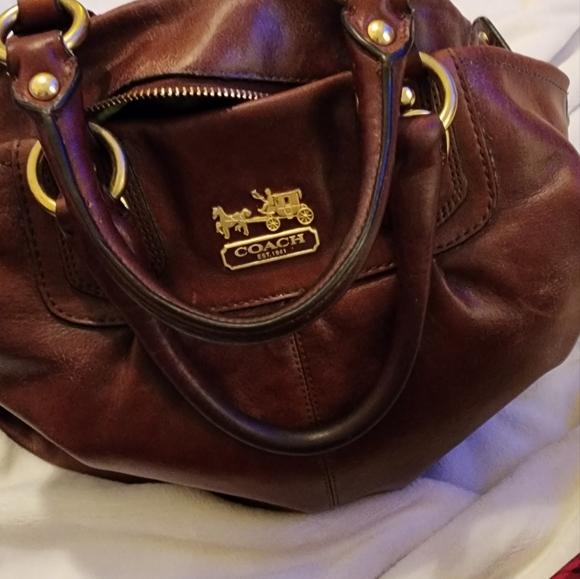 Coach Madison Julianne Brown Leather Shoulder Bag 12935 - Picture 6 of 16